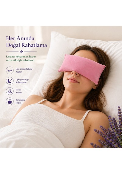 Lavande Çiftlik Lavanta Dolgulu Göz Yastığı Pembe