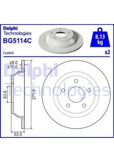 Delphi Bg5114c Arka Fren Diski Ford Puma 17- L1tc2a315aa