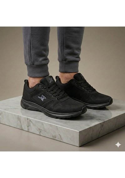 Xstep Unisex 36-47 Numara Arası Rahat Günlük Tekstil Spor Ayakkabı Siyah - Siyah