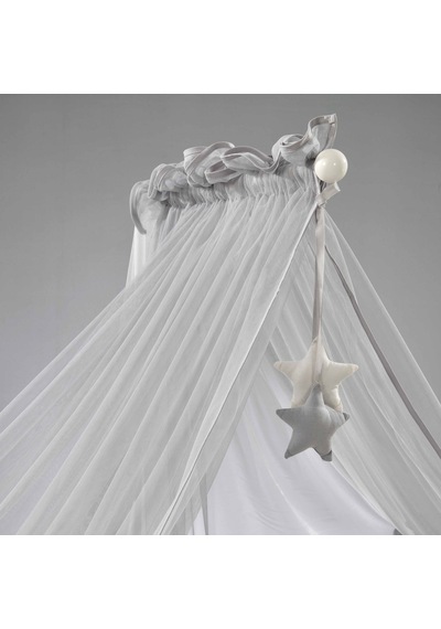 Meltem Kids Mondo Sallanır Ahşap Anne Yanı Beşik 60x120 cm (beyaz-motto gri) Gri
