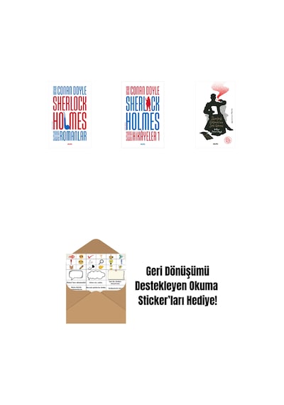 Sherlock Holmes - Bütün Romanlar Ciltli + Sherlock Holmes - Bütün Hikayeler 1 Ciltli + Sherlock Holmes'un Son Görevi + Okuma Sticker'ları