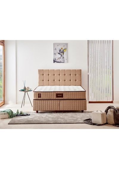 Niron Bamboo Yatak 180x200 Çift Kişilik Doğal Bambu Kumaş Tam Ortopedik Orta Sert Yaylı Yatak