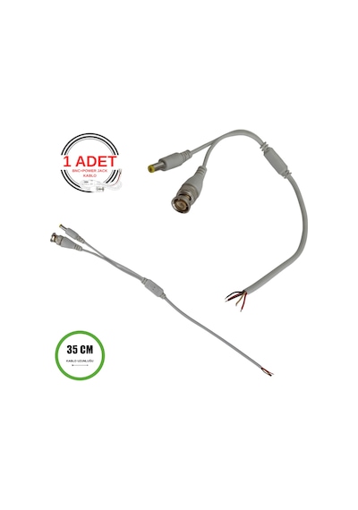 Profesyonel Bnc + Dc Power Jack Pigtail Kablo 35cm 5 Uçlu Hazır Kamera Bağlantı Seti Cctv Güvenlik Sistemi İçin - 1 Adet