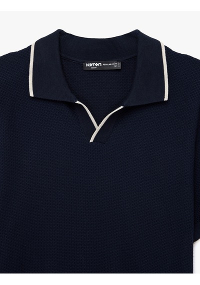 Koton Regular Fit Pamuklu Çizgi Detaylı Polo Yaka Kısa Kollu Triko Tişört Lacivert 6sam70044ht Koton Regular Fit Pamuklu Çizgi Detaylı Polo Yaka Kısa Kollu Triko Tişört Lacivert 6sam70044ht