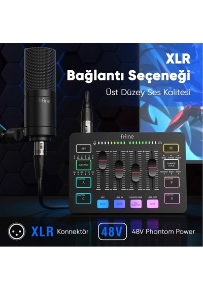 Fifine Sc3 Usb Beyaz Stüdyo Kayit Ses Karti