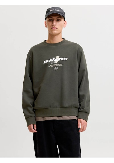Jack & Jones Jcoclub Brandıng Sweat Crew Neck Haki Erkek Sweatshirt 12300460