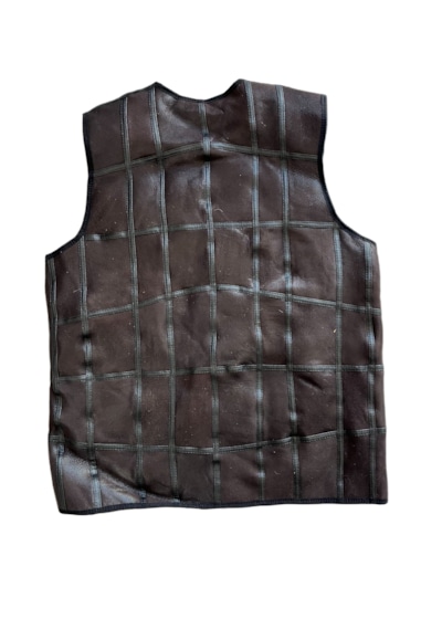 Ln Leather Patchwork İçi Kürk-dışı Süet Deri Biye Detaylı Yelek Acı Kahve