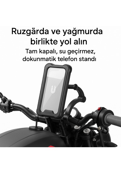 Motosiklet Bisiklet Gidon Bağlantılı Telefon Tutucu Su Geçirmez