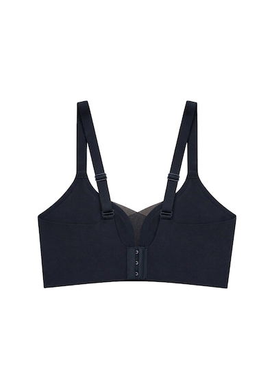Cottonill Seamless Bra - Nuvia Siyah Lazer Kesim Klipsli Önden Açılabilir Rib Dokulu Dikişsiz Emzirme Sütyeni