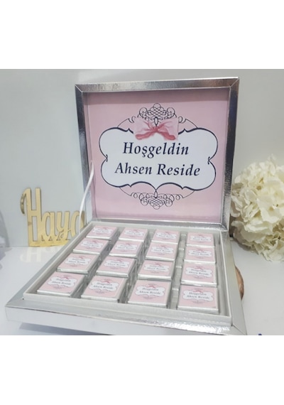 Hacı Paşa Suluhan Gümüş Karton Kutu Kız Bebek Çikolatası 48'li