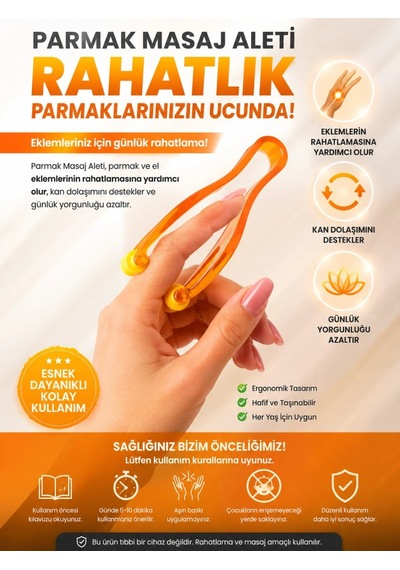 Büro Ev Ofis Kişisel Masaj Bakımı İçin El Parmak Aparatı Gri