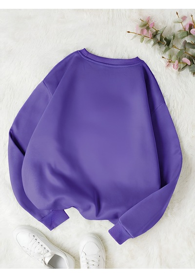 Startmore Mor Unisex Kadın/erkek Paris Özel Renkli Oversize Bisiklet Yaka Pamuklu