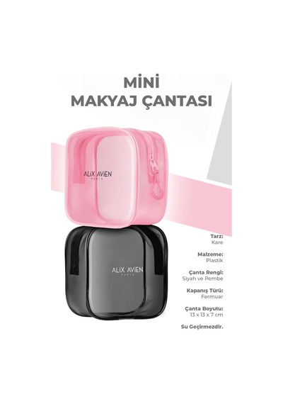 Alix Avien Gri Mini Makyaj Çantası