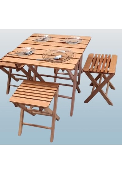 Bengi Ticaret Piknik Seti Katlanabilir 90392 Kayın Ağacı Az Yer İşgal Eder Çok İş  El Yapım Ceviz