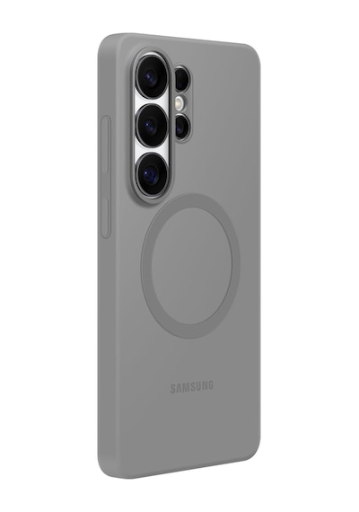 Samsung Galaxy Uyumlu S26 Ultra Silikon Magnet Kılıf - Gri Gri