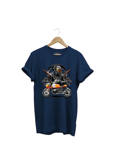 Motorsiklet Tişörtü Katana Motor Kurt Ve Motorcu Baskılı Regular Fit %100 Pamuk T-shirt Lacivert Motorsiklet Tişörtü Katana Motor Kurt Ve Motorcu Baskılı Regular Fit %100 Pamuk T-shirt Lacivert