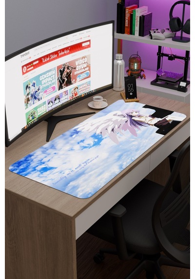 Angel Beat S Anime V1 - 90x40 Xxl Gaming Kauçuk Kaymaz Taban Mouse Pad Fare Altlığı