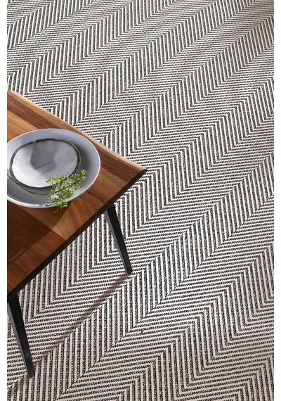 Elit Premium Sisal Jut Halı 1002 - Antrasit Balık Sırtı Desen Gri-krem Gri - Krem