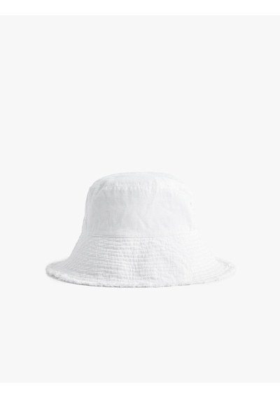 Koton Hasır Bucket Şapka Beyaz 6sak40039aa