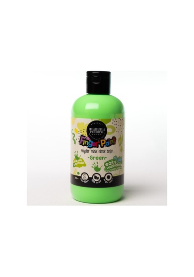 4'lü Mammacomica Yıkanabilir Parmak Boyası-4 250ml- 3'lü Sünger Roller