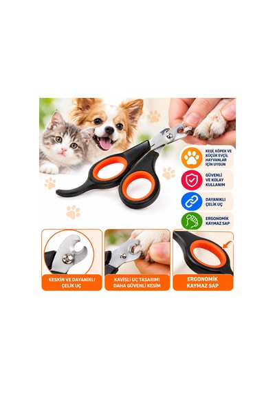 Küçük Çelik Uçlu Kedi Köpek Evcil Hayvan Tırnak Makası Pati Bakım Aleti Ergonomik Kaymaz Sap Adet Fiyatıdır