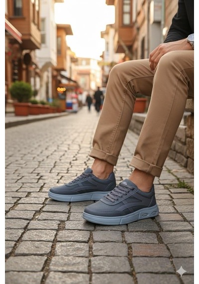 Fort 2308 Dks Keten Rahat Hafif Sneaker Erkek Ayakkabı Füme