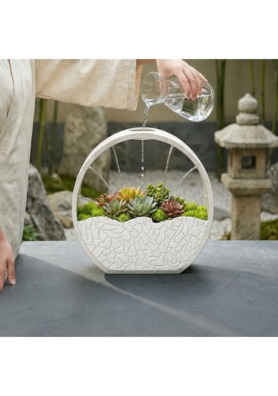 3d Baskı Self-watering Planter - Kendi Kendini Sulayan Saksı-beyaz Çok Renkli
