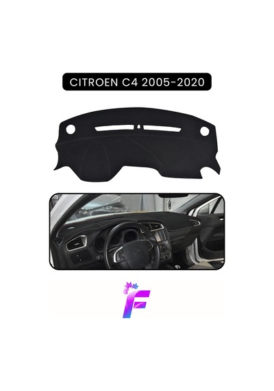 Cıtroen C4 2005-2020 Uyumlu Ön Göğüs Koruma Hızlı Montaj Kaymaz Tasarım Tam Uyum D78 Torpido Halısı