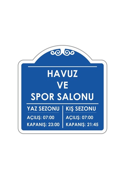 Jetyazdır Uyarı Levhaları ''havuz Ve Spor Salonu '' A4 Pvc 30 21 Cm
