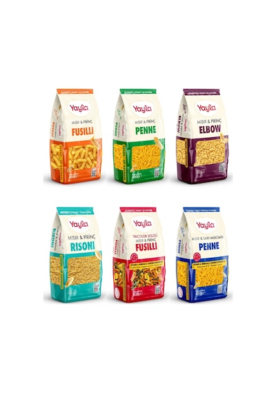 Yayla 6 Lı Doğal Glutensiz Makarna Serisi 400 Gr Elbow-penne-fusulli-risoni