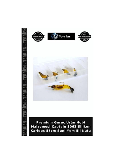 Premium Gereç Ürün Hobi Malzemesi Captain 3062 Silikon Karides 55cm Suni Yem 5li Kutu