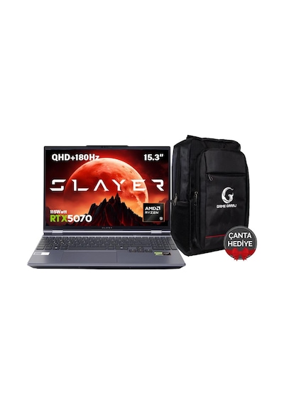 Game Garaj Slayer R9t2-5070 C3 Amd Ryzen 9 8945hx 32gb Ram 1tb Ssd Rtx5070 15.3" 180hz Qhd+ Ips Freedos Gaming Laptop