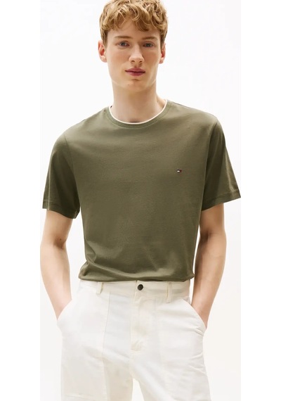 Tommy Hilfiger Cotton Modal Tee, Plı Yeşil Erkek T-shirt