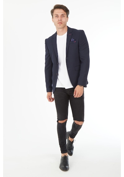 Sposo 5121 Dar Kalıp Örme Kumaş Lacivert Erkek Blazer Ceket Lacivert Sposo 5121 Dar Kalıp Örme Kumaş Lacivert Erkek Blazer Ceket Lacivert
