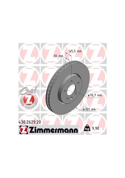 Zımmermann 430.2629.20 - Ön Fren Aynası 17 Inç Astra J 09 Zafıra