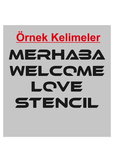 Stencil Harf Boyama Şablonu X052 Harf Yüksekliği 7 Cm