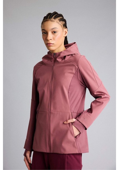 Defacto Su İtici Slım Fıt Kapüşonlu Fermuarlı Softshell Mont G0237ax26spbr252 Bordo-br252