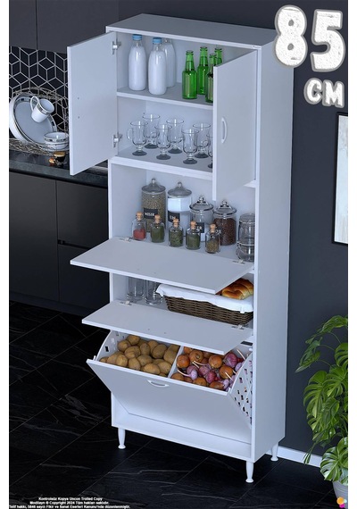 Mona 85 Cm Tam Kapaklı 2 Göz Sepetli Çok Amaçlı Mutfak Banyo Kirli Çamaşır Dolabı Oyuncak Dolabı Beyaz Mona 85 Cm Tam Kapaklı 2 Göz Sepetli Çok Amaçlı Mutfak Banyo Kirli Çamaşır Dolabı Oyuncak Dolabı Beyaz