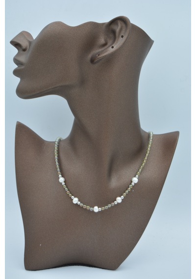 Stoneage Kristal Ve Gerçek Inci Kolye Çok Renkli