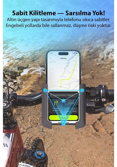 Ally Crown Gidon Bağlantılı Bisiklet Ve Motosiklet Telefon Tutucu- 5775 Diğer