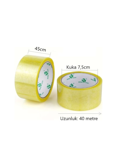 Şeffaf Koli Bandı En:45Mm Metraj:40M 6.Adet