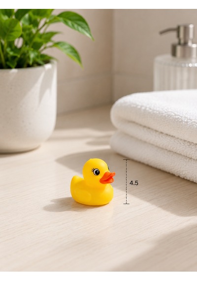 Suda Yüzen Ses Çıkaran Vinil Minik Sarı Ördek Banyo - Havuz - Oyuncağı Bebek Çocuk 3 Adet