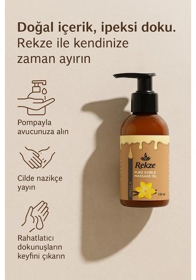 Vanilyalı Aromaterapi Yenilebilir Rahatlatıcı Doğal Masaj Yağı 120 Ml - 289289374