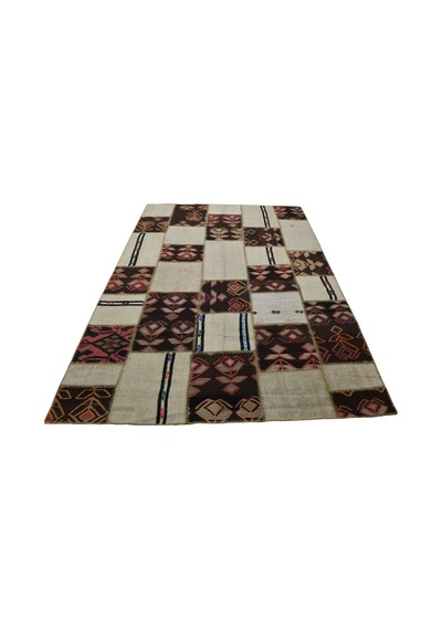 Kilim Antik El Dokuma 7.5m2 Yün Kendirli Patchwork Kırkyama Anadolu Kilimi 0113 - Yeni - Çok Renkli