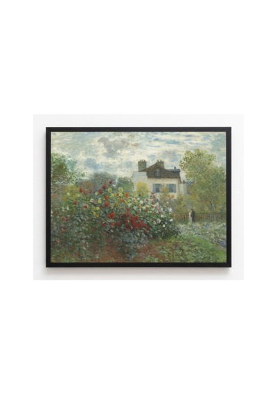Monet Argenteuil'deki Bahçe, Yıldız Çiçekleri Çerçevesiz Poster 30x42 Cm A3 Tablo Empresyonist