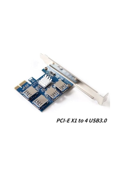 Pcı-E Express 1X 1 To 4 Usb 3.0 Riser Çoğaltıcı & Çoklayıcı
