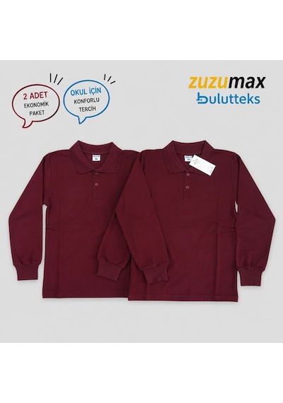 Bulutteks Okullu 2adet Polo Yaka Bordo Uzunkol Okul Tişört Kıyafetleri Üniforması Çocuk Genç Bulutteks Okullu 2adet Polo Yaka Bordo Uzunkol Okul Tişört Kıyafetleri Üniforması Çocuk Genç