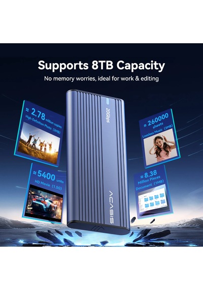 Acasis Ec4702 20gbps, 8tb Nvme/sata M.2 Ssd Uyumlu Alüminyum Disk Kutusu Ac Ec4702