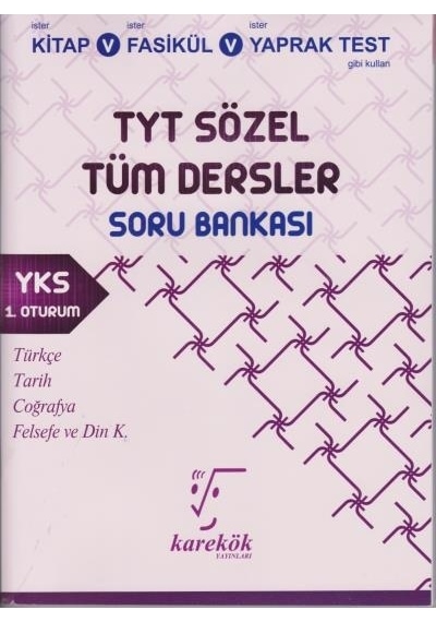 Karekök Yks Tyt Sözel Tüm Dersler Soru Bankası 1.Oturum
