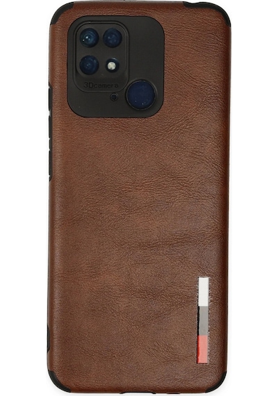Ilkeshop Newface Xiaomi Redmi 10c Kılıf Loop Deri Silikon - Kahverengi
